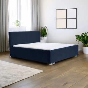 Čalúnená posteľ s úložným priestorom a matracom LEKS Námorník 160 x 200 cm