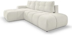 Rozkladacia rohová čalúnená sedacia súprava s úložným priestorom do L ALMADA ľavá béžová