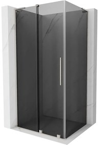Mexen Velar L, sprchový kút s posuvnými dverami 110 x 90 cm, 8mm šedé sklo, brúsená oceľ, 871-110-090-43-97
