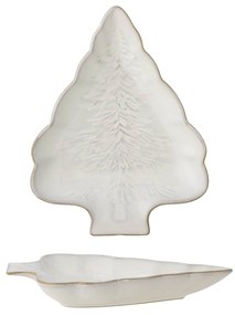 Bloomingville Kameninový servírovací tanier WINTER 22cm vianočný stromček prírodný