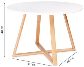Moderný konferenčný stolík s okrúhlou doskou, 60 cm