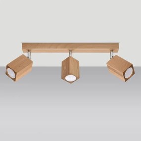 Sollux SL.1037 - Bodové svietidlo KEKE 3xGU10/40W/230V dub