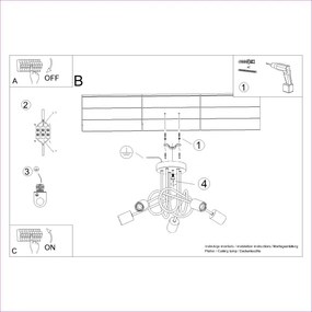 Sollux SL.1478 - Prisadený luster EMBER 5xE27/15W/230V čierna/béžová/buk