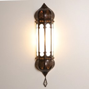 Marocká nástenná lampa Ruya mliečne sklo