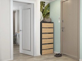 Botník (skrinka na topánky) Metido 1 (antracit + dub artisan). Akcia -19%. Vlastná spoľahlivá doprava až k Vám domov. 1132580