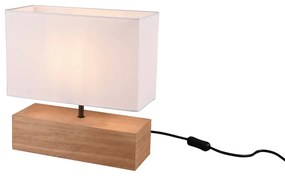 Stolová lampa s textilným tienidlom v bielo-prírodnej farbe (výška 30 cm) Woody – Trio