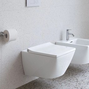 DURAVIT Viu závesné WC Rimless Compact, s hlbokým splachovaním, 370 x 480 mm, biela, 2573090000