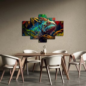 Obraz - Farebný leguán (150x105 cm)