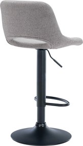 Barová stolička Camden - látka, čierny rám - Svetlo sivá