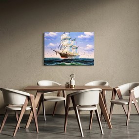 Obraz lode na vlnách (90x60 cm)