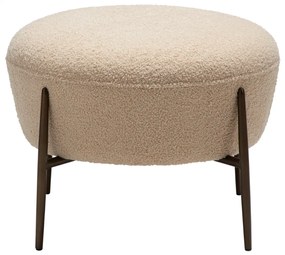 ORBIT TABURET almond bouclé/antique brass