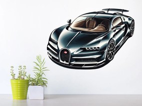 Buggati Veyron textilní prelepiteľná nálepka na stenu list 45 x 31 cm