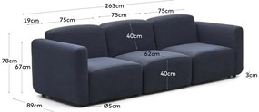 Tmavomodrá pohovka 263 cm Neom – Kave Home