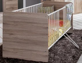 Detská postieľka Cariba 70x140 cm, dub san remo/biela%