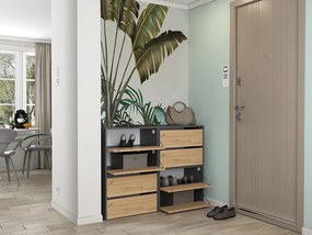 Botník (skrinka na topánky) Metido 1 (antracit + dub artisan). Akcia -19%. Vlastná spoľahlivá doprava až k Vám domov. 1132580