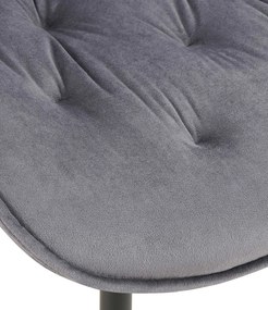 Jedálenská stolička Wallace - zamat - Tmavo sivá