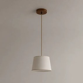 Závesný luster AIDA na lanku 1xE27/15W/230V pr. 25 cm dub/krémová