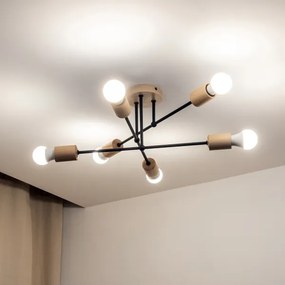 Prisadený luster CAMBRIDGE 6xE27/15W/230V borovica