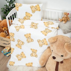 4Home Detské bavlnené obliečky do postieľky Teddies, 100 x 135 cm, 40 x 60 cm