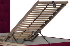 Posteľ Amy 180x200 cm, vínovo červená látka