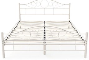 Kovový posteľový rám s lamelami v rôznych veľkostiach a farbách, 160x200 cm, Mimi, biely