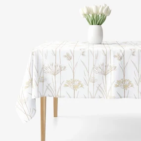 Goldea hranatý obrus 100% bavlnené plátno - okrasné rastliny 140 x 220 cm