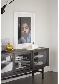 Hnedá vitrína v dekore duba s posuvnými dverami 170x75 cm Hazelton – Rowico