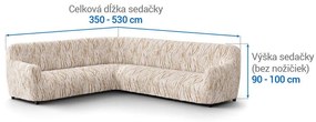 Bielastické poťahy UNIVERSO NOVÉ žíhané béžové rohová sedačka (š. 350 - 530 cm)