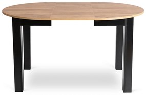 Rozkladací jedálenský stôl Hernando (dub craft zlatý + čierna) (pre 4-6 osôb). Akcia -16%. Vlastná spoľahlivá doprava až k Vám domov. 1119022
