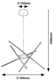 Rabalux 72237 závesné LED svietidlo Henli, nastaviteľné ramená