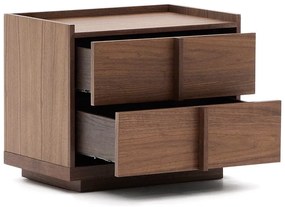 Tmavohnedý nočný stolík v dekore orecha Onix – Kave Home