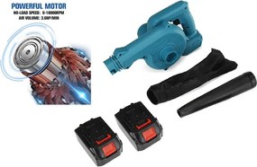 Aku fukár na lístie HAYAMI HA-1045 2v1 + 2x batéria + príslušenstvo