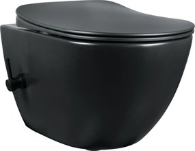 Deante Závesný WC komplet bez okraja s funkciou bidetu Peonia - CCBP NWPW, vrátane SoftClose sedadla, čierna