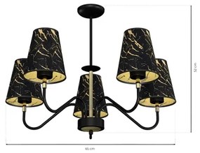 Luster na tyči HERMES 5xE27/60W/230V