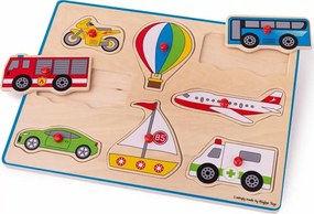 Bigjigs Toys Vkladacie puzzle dopravné prostriedky