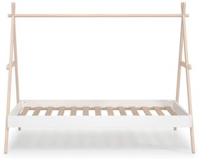 Biela/prírodná domčeková detská posteľ z borovicového dreva 90x200 cm Trufa – Marckeric