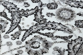 Behúň MATEO 8037/644Kvety, s rámom, sivý