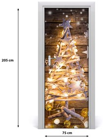 Samolepiace fototapety na dvere Sviečka vianočné stromček 75x205 cm