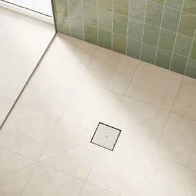 Hansgrohe RainDrain Point, úplná sada podlahového vpustu 150x150 pre dlažbu, kartáčovaná nerezová oceľ, HAN-56249800
