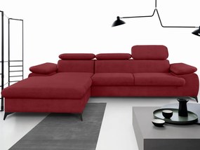 Rohová sedacia súprava Scala, červená látka, ľavý roh