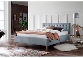 Modrá/sivá čalúnená jednolôžková posteľ bez roštu 120x200 cm Malin – Meise Möbel