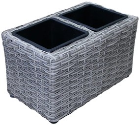 Prútený kvetináč 31x18x18h sivý