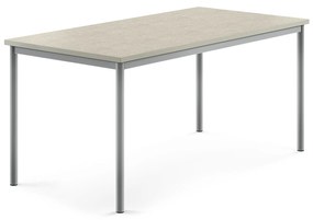 Stôl SONITUS, 1600x800x720 mm, linoleum - šedá, strieborná
