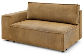 Menčestrový modul pohovky (ľavý roh) v horčicovej farbe Nihad modular – Bobochic Paris