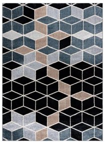 Koberec POLI 9139A Cube kocka 3D čierny / sivý