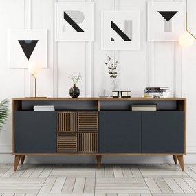 Konzolový stolík Milan - Walnut, Anthracite
