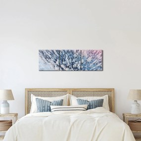 Obraz zasnežených stromov (s hodinami) (90x30 cm)