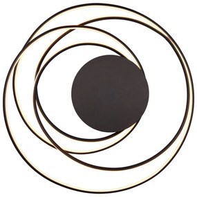 Čierne LED stropné svietidlo s kovovým tienidlom Nala – Trio Select