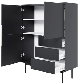 Komoda VIVALA 3D3S, čierna