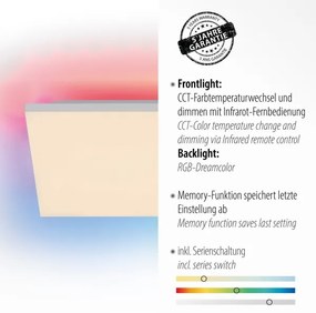 Leuchten Direkt 15561-16-LED RGB Stmievateľné stropné svietidlo CONRAD 27W/230V+DO